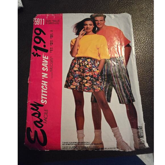 McCalls 80s Vintage Pattern 5911 uncut - Picture 1 of 2